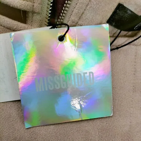 (SK03) Missguided Nude Faux Suede Lace Up Skirt Size 12 - Picture 4 of 6